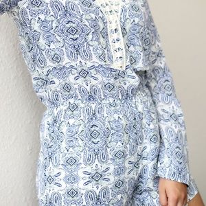 Paisley Long-Sleeve Romper